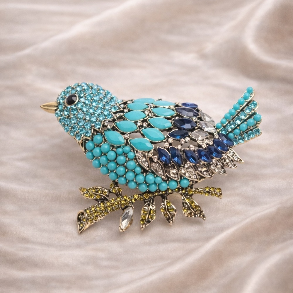 Blue Bird Elegant Turquoise Brooch
